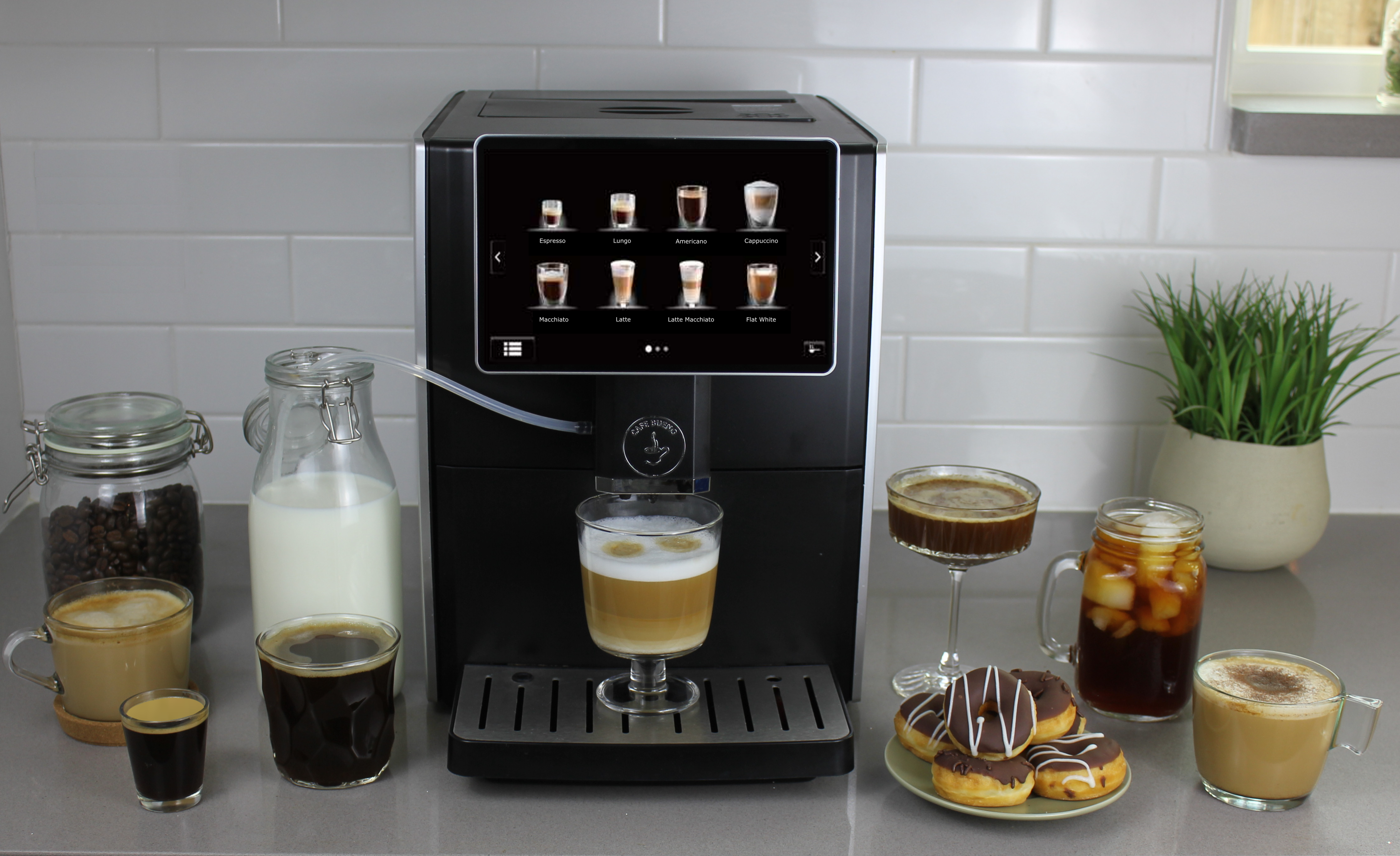 Cafe Bueno Super Automatic Espresso & Coffee Machine - Durable Automatic  Espresso Machine With Grinder and Milk Frother- Easy To Use Espresso Coffee