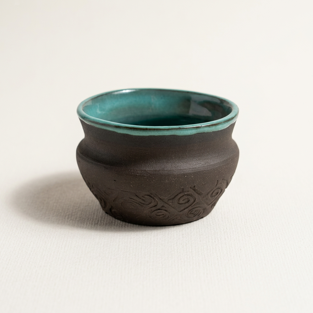 Coffee Cup - Black/Aqua
