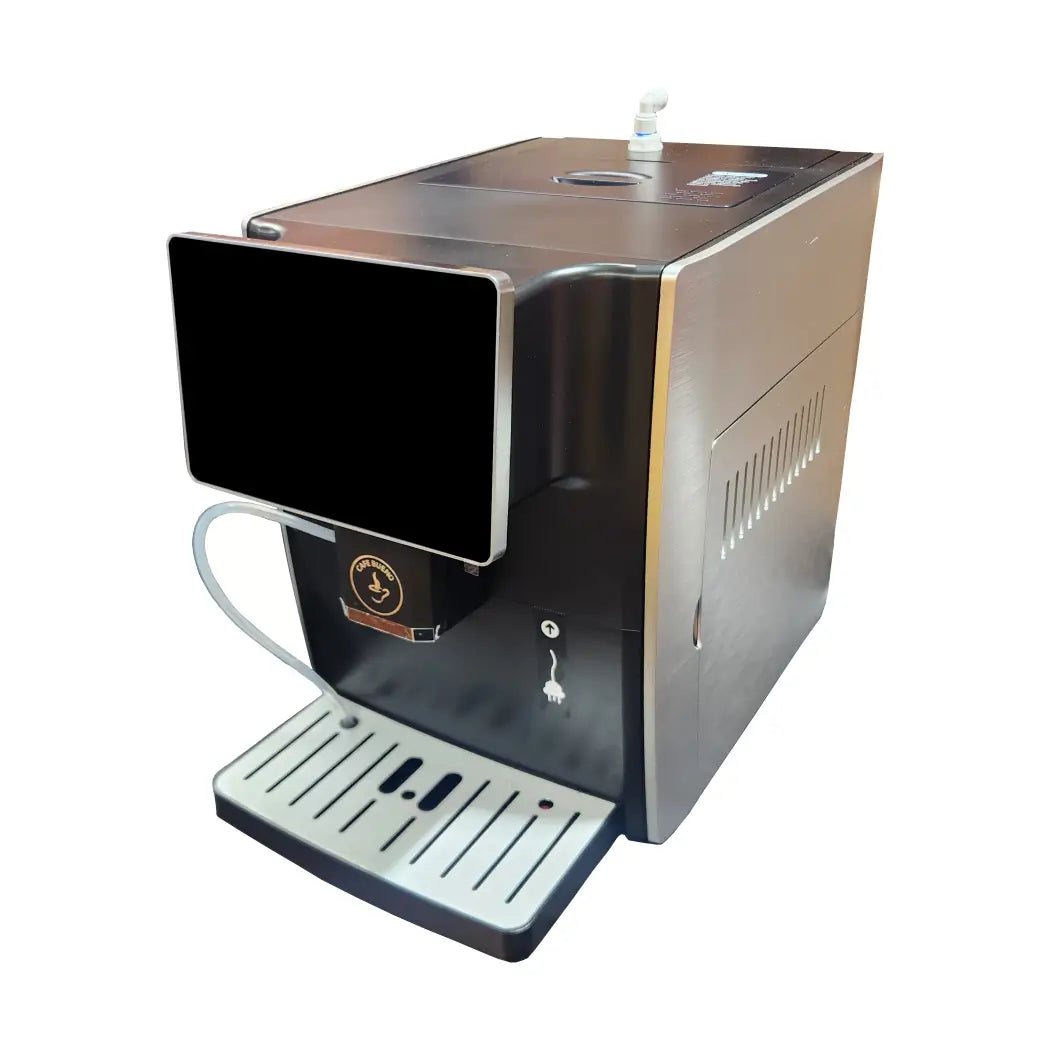 The Cafe Bueno CB-3000 is pictured with the direct waterline tank installed.  This direct waterline upgrade accepts a 0.2" outside diameter plastic waterline. 
