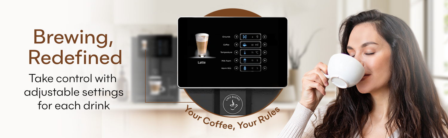 Customizable settings let you adjust each cup of coffee to your liking. 